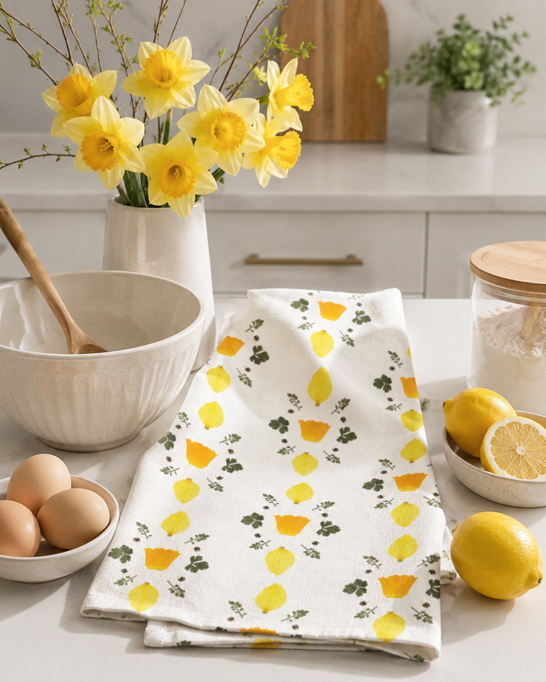 Daffodil Days Tea Towel