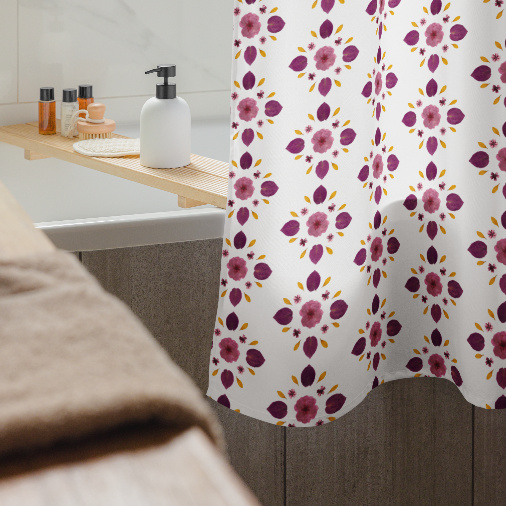 Petal Pops of Pink Shower Curtain