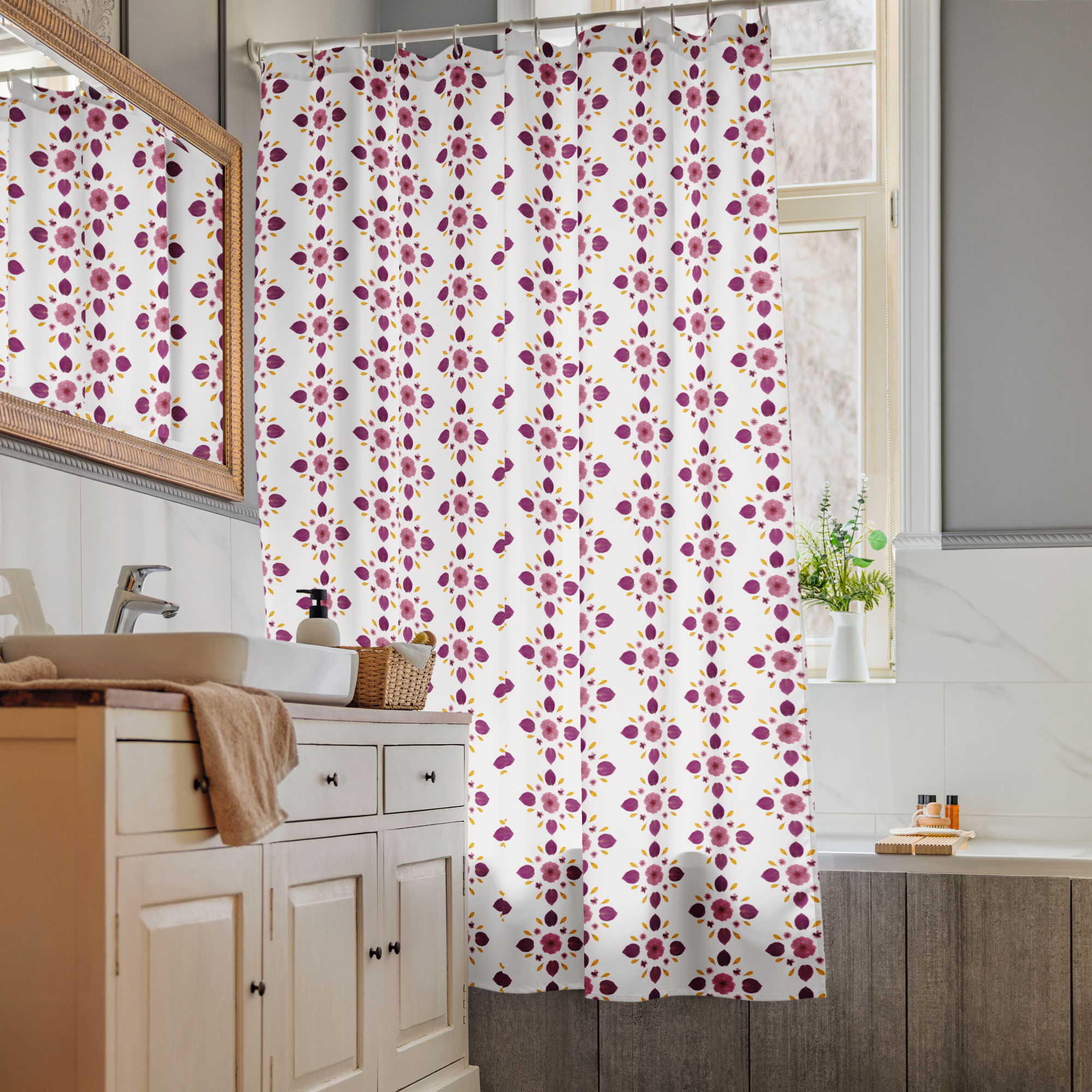 Petal Pops of Pink Shower Curtain