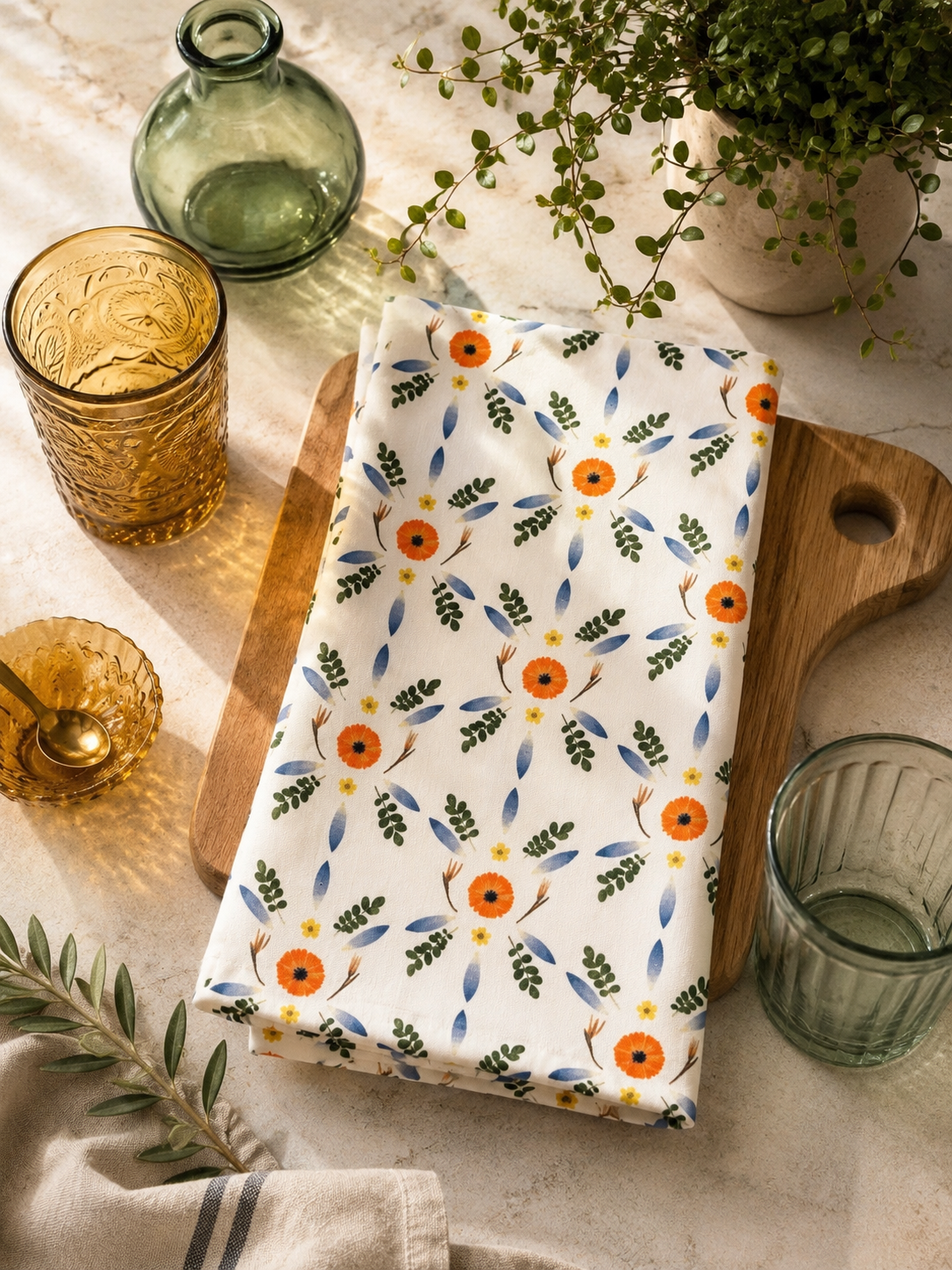 Solar Flares Tea Towel